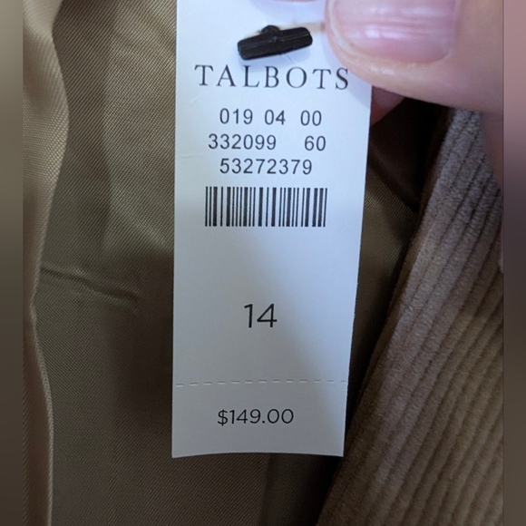 Talbots Tan Corduroy Blazer NWT 14 Classic Preppy Academia Quiet Luxury Jacket - Picture 9 of 10